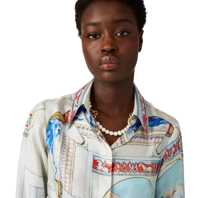 Le Passage zijden overhemd met lange mouwen