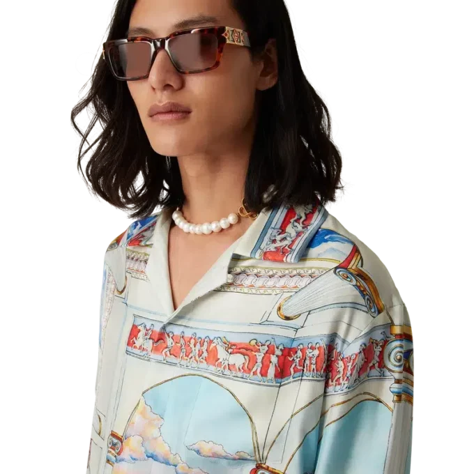 Le Passage zijden overhemd met lange mouwen