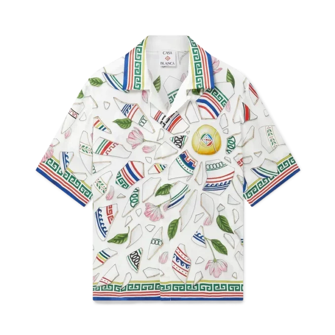 Le Vase Brise zijden overhemd met korte mouwen