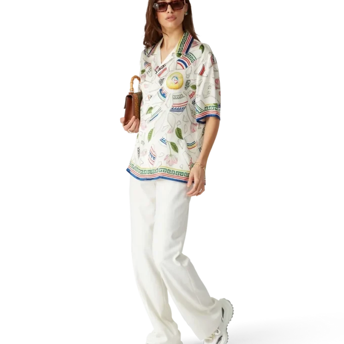 Le Vase Brise zijden overhemd met korte mouwen