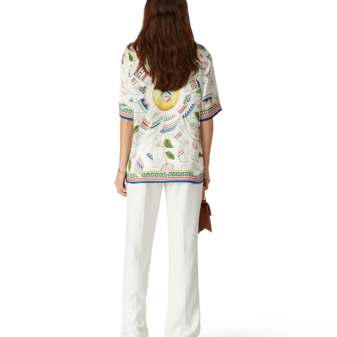 Le Vase Brise zijden overhemd met korte mouwen