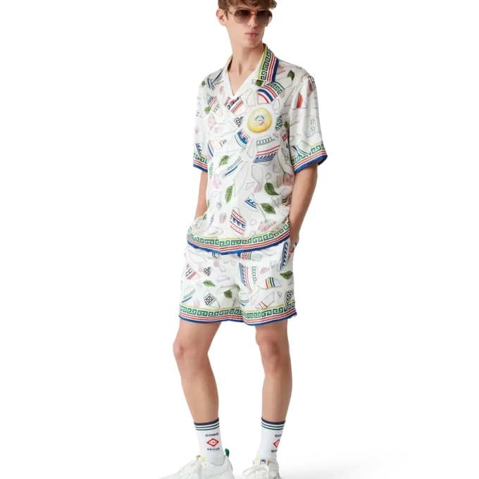 Le Vase Brise zijden overhemd met korte mouwen