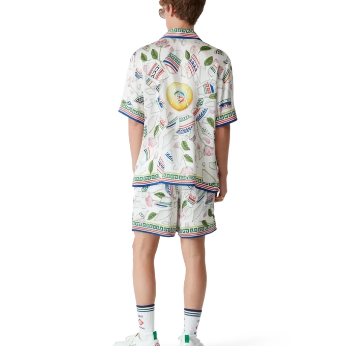 Le Vase Brise zijden overhemd met korte mouwen