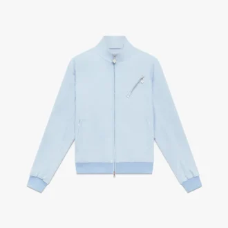 Lichtblauw jacquard jack met rits