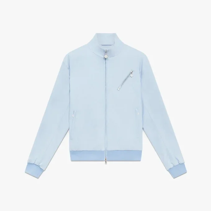 Lichtblauw jacquard jack met rits Lichtblauw jacquard jack met rits