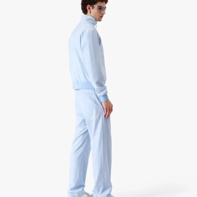 Lichtblauw jacquard jack met rits Lichtblauw jacquard jack met rits