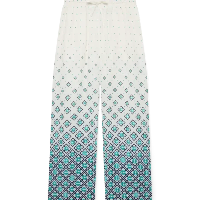 Linnen broek met Monogram-print in kleurverloop