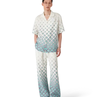 Linnen broek met Monogram-print in kleurverloop Linnen broek met Monogram-print in kleurverloop