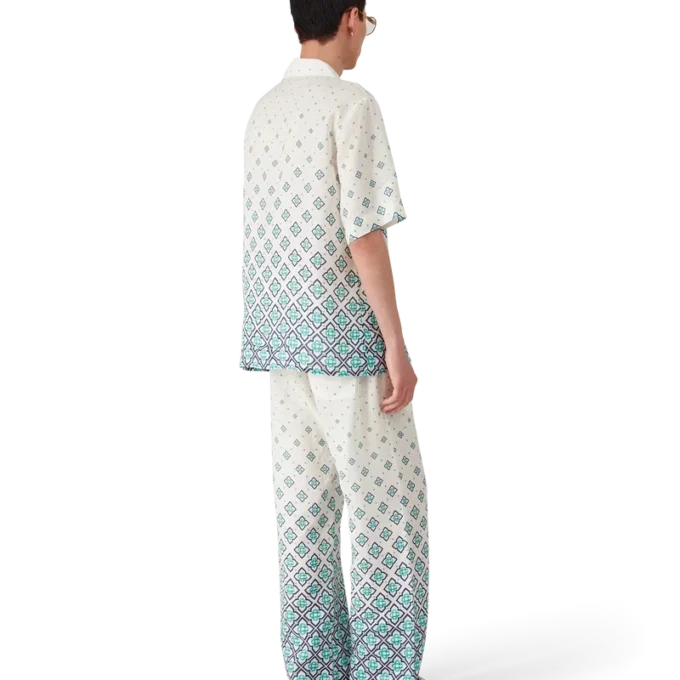 Linnen broek met Monogram-print in kleurverloop