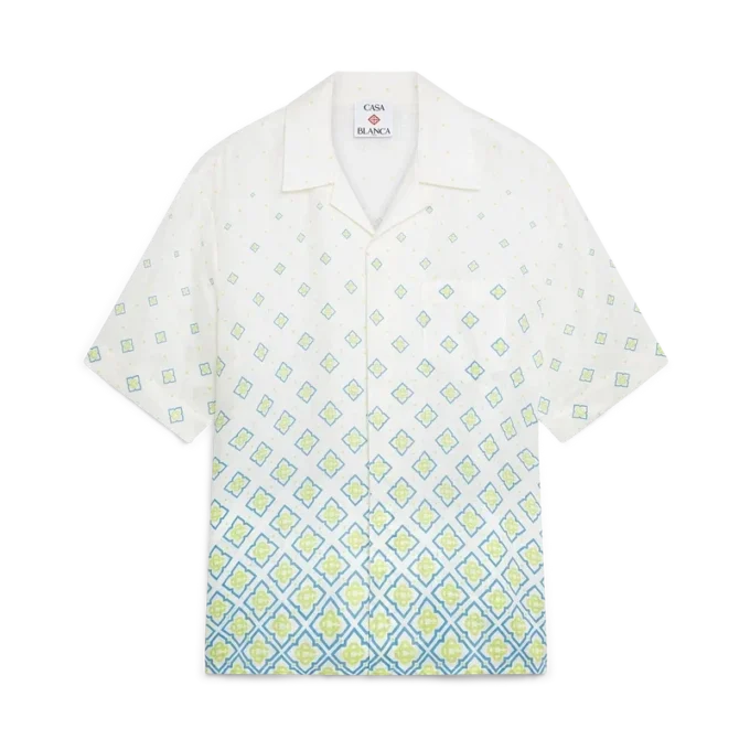 Linnen overhemd met korte mouwen en degrade monogram Linnen overhemd met korte mouwen en degrade monogram