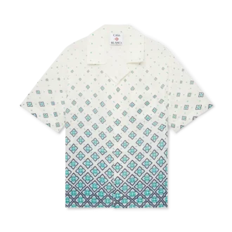 Linnen overhemd met monogram in kleurverloop