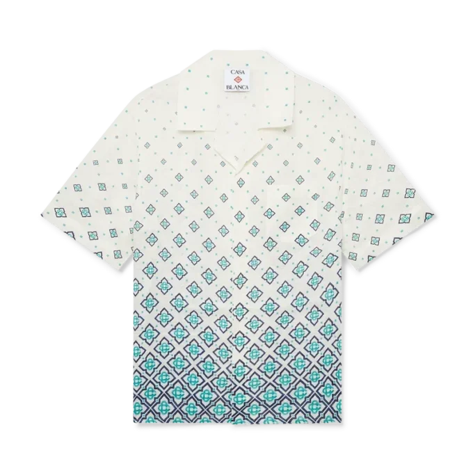 Linnen overhemd met monogram in kleurverloop Linnen overhemd met monogram in kleurverloop