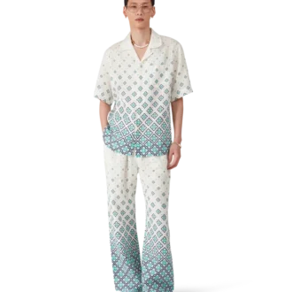 Linnen overhemd met monogram in kleurverloop