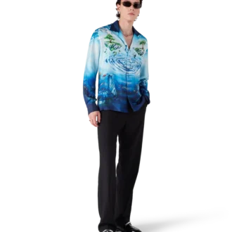 Lost Atlantis zijden overhemd met lange mouwen