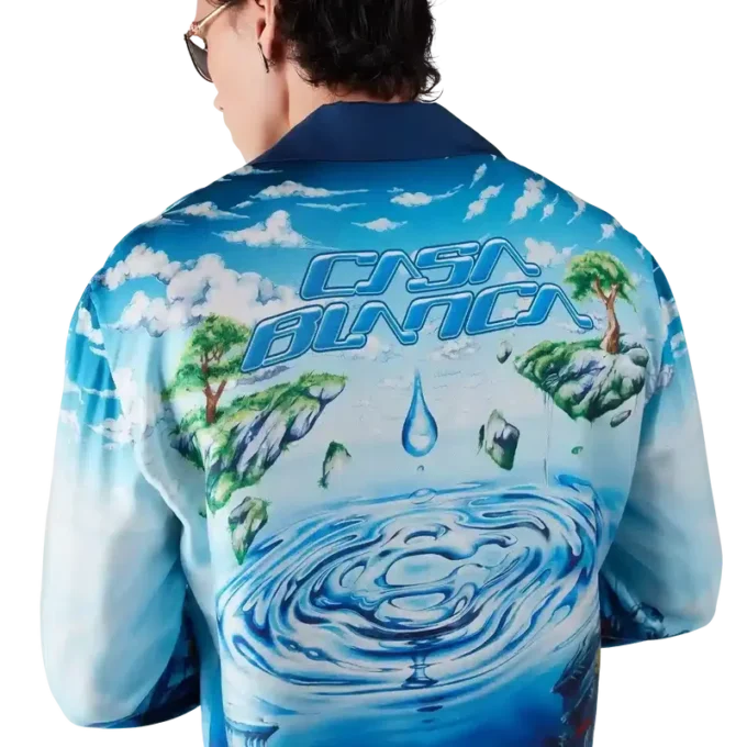 Lost Atlantis zijden overhemd met lange mouwen