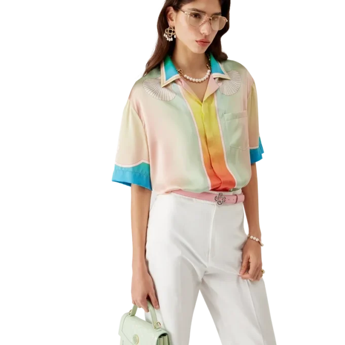 Lucid Dreams zijden overhemd met korte mouwen Lucid Dreams zijden overhemd met korte mouwen