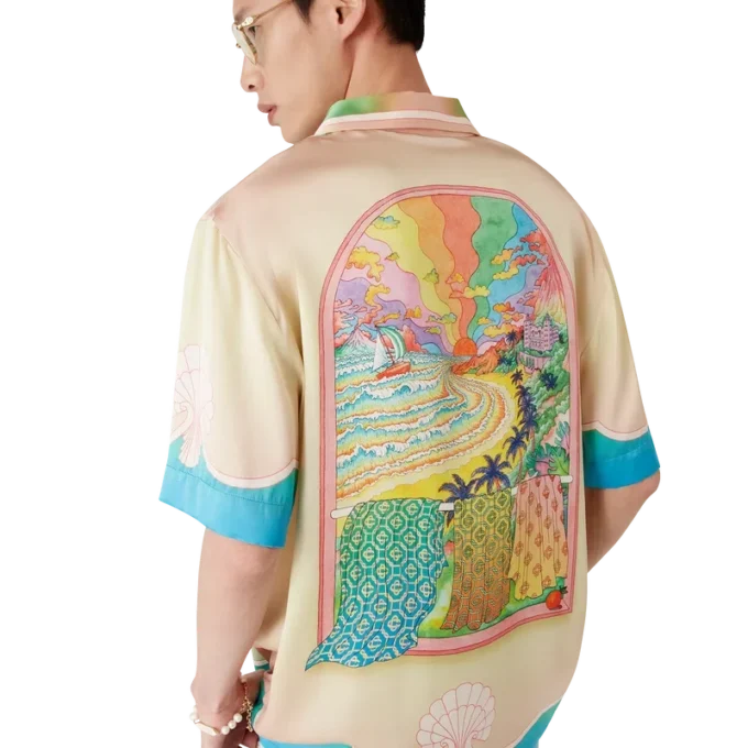 Lucid Dreams zijden overhemd met korte mouwen Lucid Dreams zijden overhemd met korte mouwen