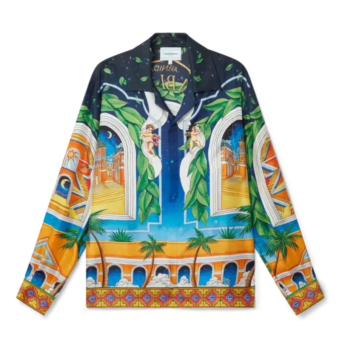 Maison D’ete zijden overhemd met Cubaanse kraag Maison D’ete zijden overhemd met Cubaanse kraag