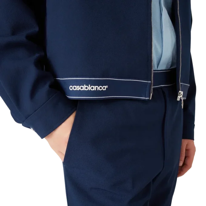 Marineblauw wollen sportjasje