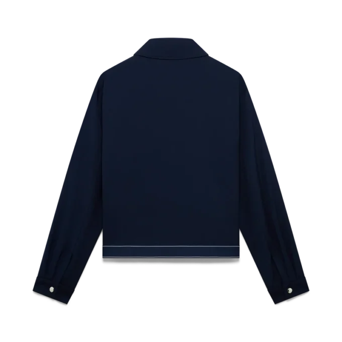 Marineblauw wollen sportjasje