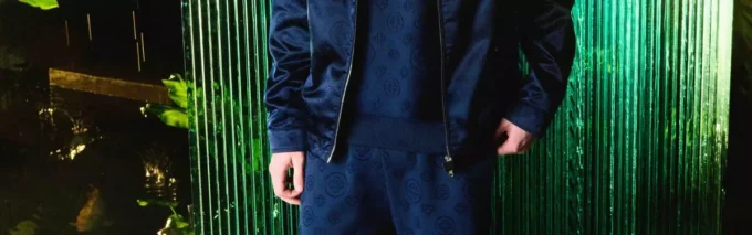 Marineblauw wollen sportjasje