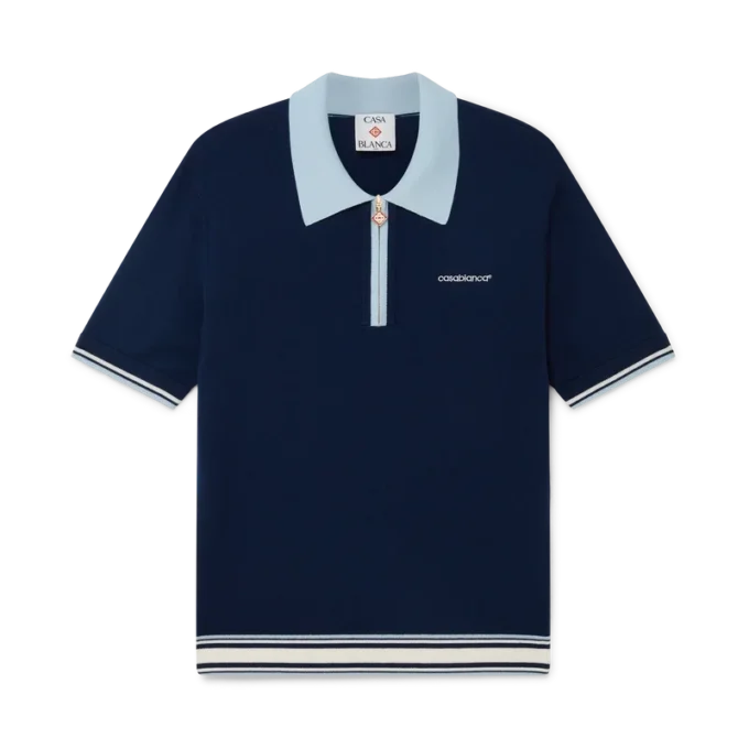 Merino gebreid tennispoloshirt