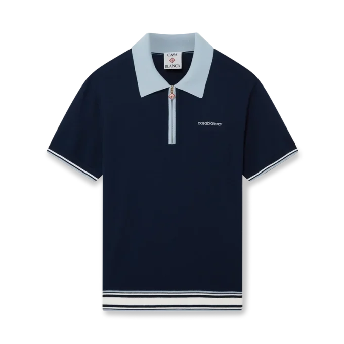 Merino gebreid tennispoloshirt