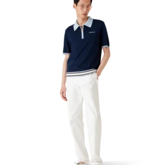 Merino gebreid tennispoloshirt