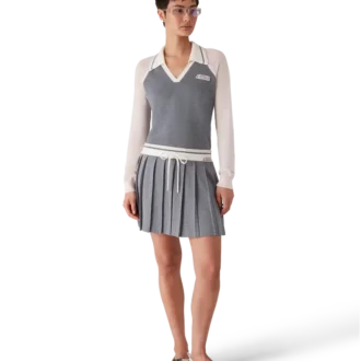 Merino Tennis-polo met lange mouwen