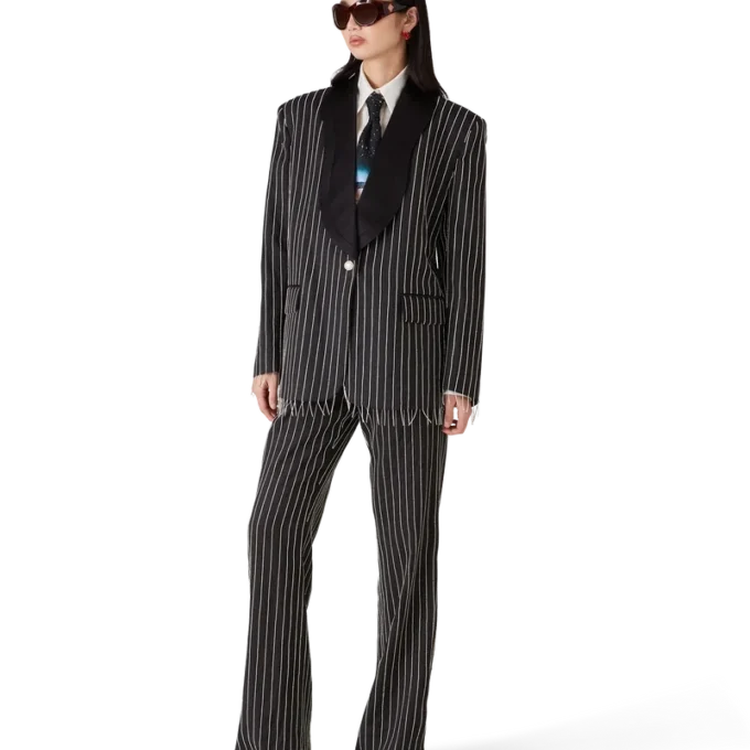 Met kristallen versierde maatbroek Met kristallen versierde maatbroek