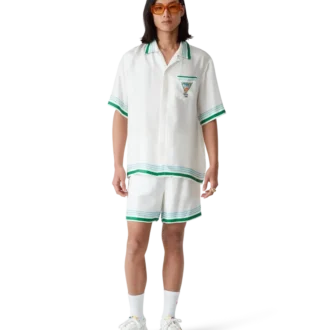 Metaphysical Tennis Icon zijden overhemd met korte mouwen