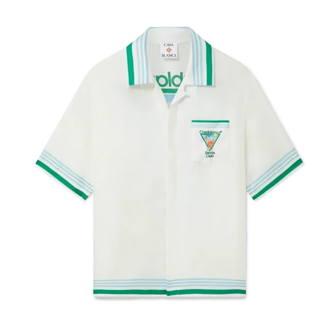 Metaphysical Tennis Icon zijden overhemd met korte mouwen