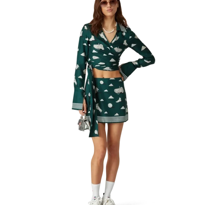 Metaphysical zijden wikkeloverhemd