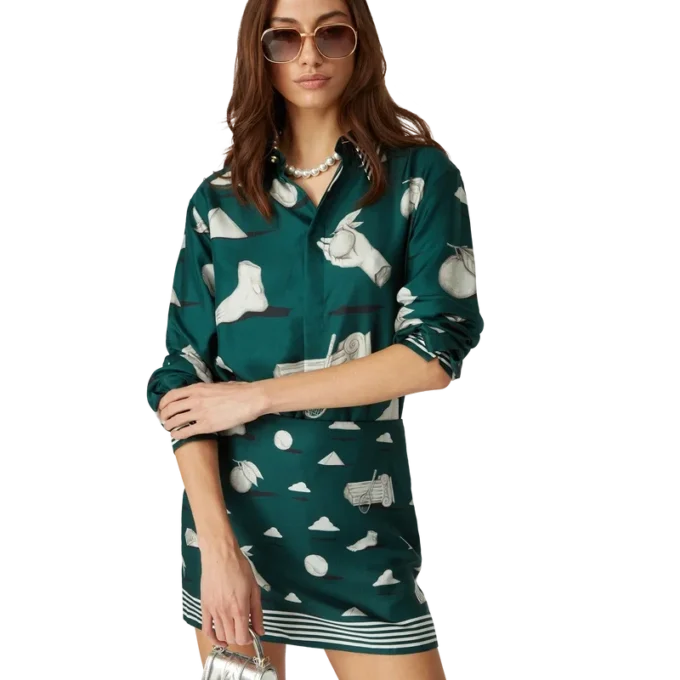 Metaphysical zijden overhemd