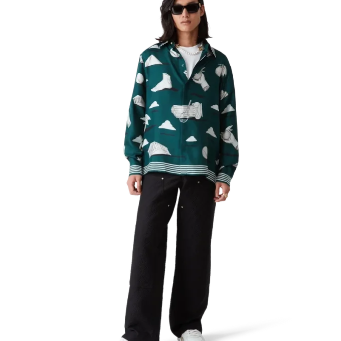 Metaphysical zijden overhemd met lange mouwen Metaphysical zijden overhemd met lange mouwen