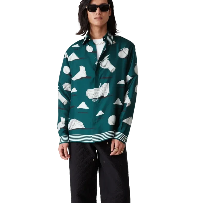 Metaphysical zijden overhemd met lange mouwen Metaphysical zijden overhemd met lange mouwen