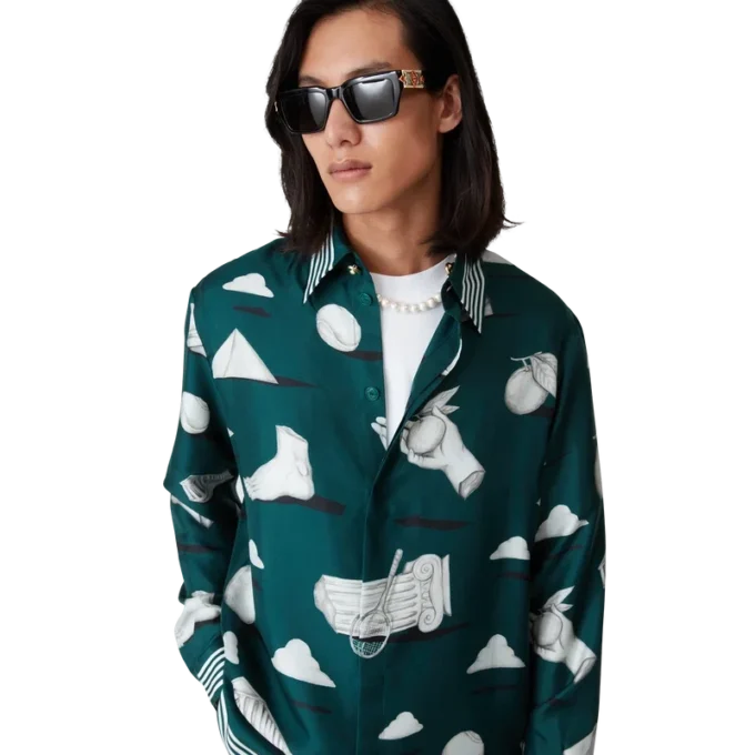 Metaphysical zijden overhemd met lange mouwen Metaphysical zijden overhemd met lange mouwen