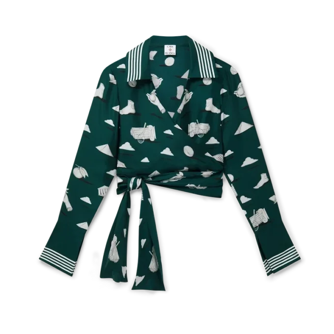 Metaphysical zijden wikkeloverhemd