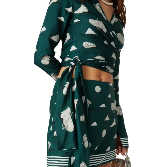 Metaphysical zijden wikkeloverhemd