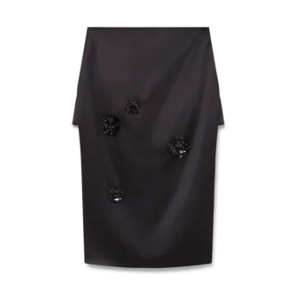 Midi-rok van duchesse-satijn