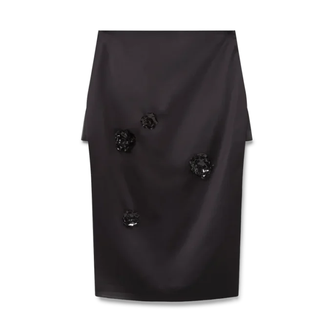 Midi-rok van duchesse-satijn