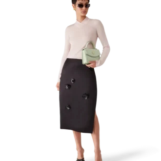 Midi-rok van duchesse-satijn