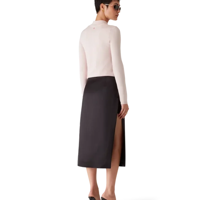 Midi-rok van duchesse-satijn