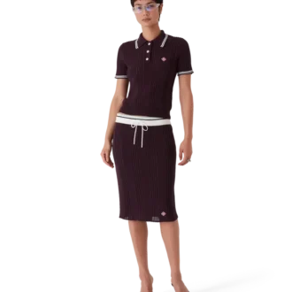 Midi-rok van katoengebreid