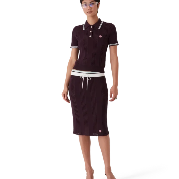 Midi-rok van katoengebreid Midi-rok van katoengebreid