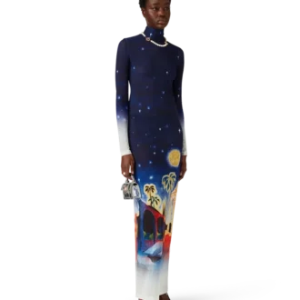 Midnight Acropolis Mesh-jurk