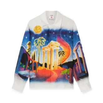 Midnight Acropolis zijden overhemd