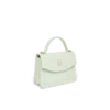 Mini Jeanne-tas met mintkleurig monogram in reliëf