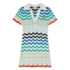 Mini-jurk met gehaakt golfpatroon in kleurverloop Mini-jurk met gehaakt golfpatroon in kleurverloop