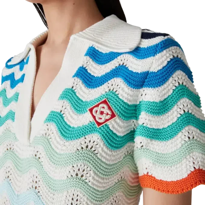 Mini-jurk met gehaakt golfpatroon in kleurverloop Mini-jurk met gehaakt golfpatroon in kleurverloop